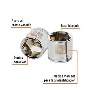 Boîte de 6 douilles à 6 points de 15/16 po, entraînement 3/8 po, TRUPER - Product Image 2