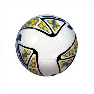 Balón de fútbol LEYAO para todas las edades, duradero para partidos de entrenamiento y juegos casuales, elegante patrón blanco-amarillo - Product Image 1