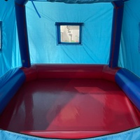 Plateforme flottante gonflable avec tente de piscine intégrée, matériau PVC 0,60 mm, certifiée CE/TUV, taille personnalisée, garantie 12 mois