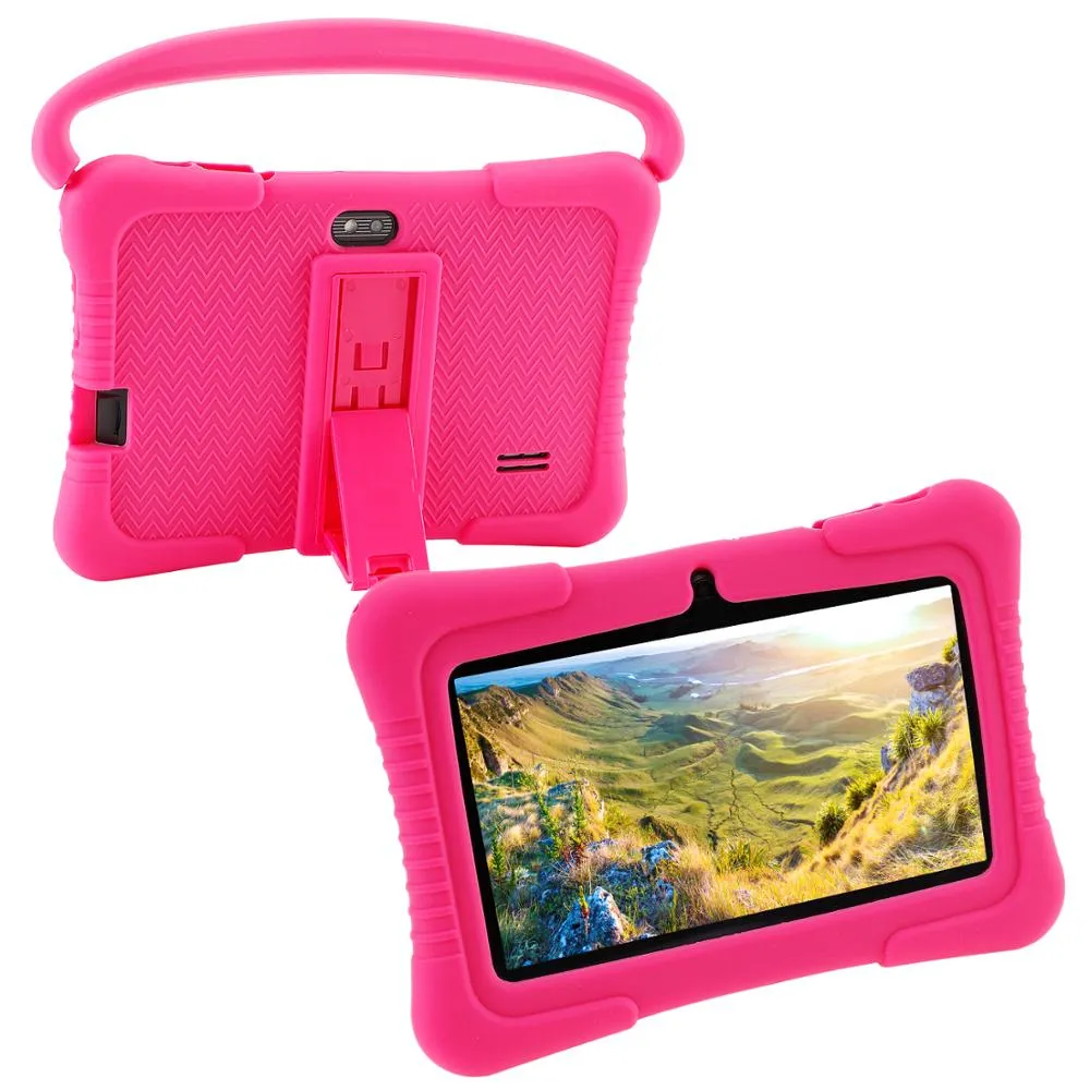 Amazon Hot Sale Children Education Tablet 7 Inch Quad Core Pink Blue Android Gaming Kids Tablet pc