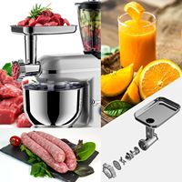Robot pâtissier sur socle 5,5 L 1400 W, 6 vitesses, pétrin planétaire, mélangeur de gâteaux et aliments avec bol en acier inoxydable 304, machine de cuisine 5 en 1