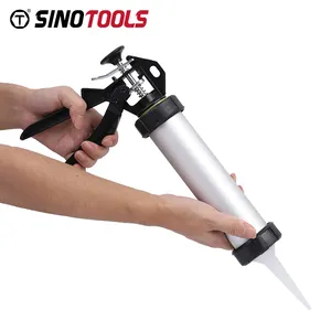 Professional hand ordinary glue pisto tool aluminum barrel sausage caulking gun with nozzle