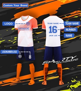 Pakaian Sepak Bola Berkualitas Tinggi 100% Poliester Bernapas Cepat Kering Lengan Pendek Dewasa Jersey Sepak Bola Kustom Set Baju Olahraga OEM - Product Image 6