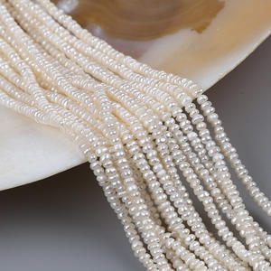 Natural 2.5-3mm Flat White Freshwater <b>Pearl</b> String <b>Loose</b> Potato Shaped Beads for DIY Jewelry Accessories - Product Image 5