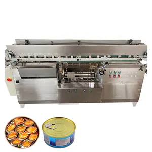 Blikjes Voor Voedsel Inblikken Vis Koude Lijm Etikettering Machine Voor Ingeblikte Inktvis Blik Sardine Vis Natte Lijm Etikettering Machine