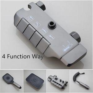 Sistema Doccia Termostatico Moderno con 4 Funzioni, Tasti a Pianoforte, Getto a Pioggia Pressurizzato e Doccetta per Bagno di <span class=keywords><strong>Casa</strong></span> e Hotel - Product Image 5