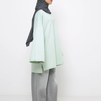 Vêtements de sport musulmans pour femmes, tenue de sport musulmane pour femmes, haut en coton vert clair ample