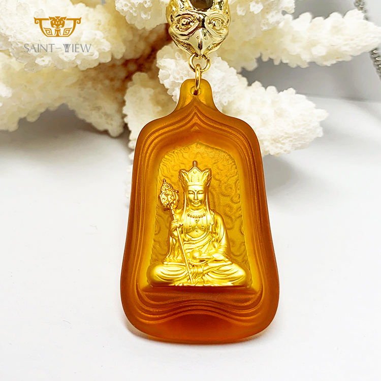 Temple Tourism Hot-Selling Brand Crystal Beaded Necklace Dizang Ksitigarbha Bodhisattva Pendant Budd