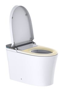 WC intelligent avec siège chauffant et télécommande à double chasse, à poser au sol, garantie 5 ans, ME 5010A, protection intégrée en mousse - Product Image 5