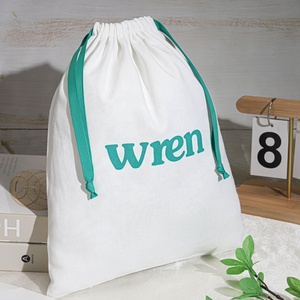 Bolsa de Lona de Algodón Grande con Cordón y Logotipo Personalizado, para Zapatos, Ropa, Compras, Bolsa de Embalaje de Algodón Reutilizable - Product Image 5