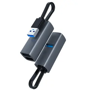 USB C 5 Port Hub venta directa de fábrica plata al por mayor adaptador Usb con lector de tarjetas SD/TF para Mac PC