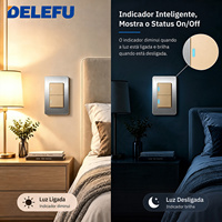 Stopkontak Dinding Modular DELEFU Mewah dari Baja Anti Karat Brazil 20A 250V dengan Pengisi Daya Cepat USB Tipe C 20W