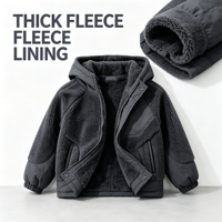 Veste polaire pour enfants, veste d'hiver chaude en polaire sherpa, manteau doux et chaud pour enfants, vêtements de voyage, veste entièrement zippée doublée