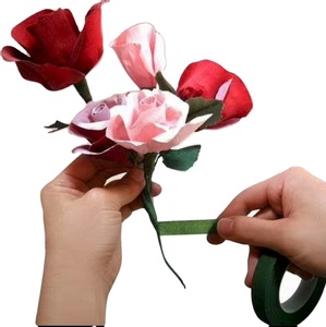 Cinta de papel reforzada negra ancha con diseño floral para tallos de flores grandes - Año Nuevo Chino y Navidad - Product Image 2