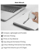 Mbrush Portable Mobile Couleur Mini Imprimante De Poche À Jet D'encre WIFI Ios Android Tatouage logo Imprimante À Jet D'encre Sans Fil
