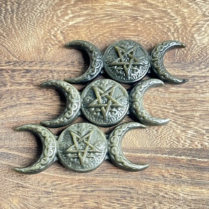 Vendita calda artigianato di cristallo di alta qualità pietra di guarigione intagliato in argento ossidiana oro ossidiana il <span class=keywords><strong>sole</strong></span> luna e stelle per la decorazione - Product Image 5