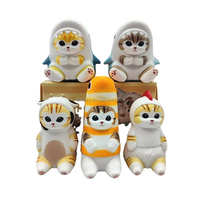 PM Grosir 5 Model Boneka Hewan Lucu Kartun Kucing Cos Udang Blind Box Figure Mofusand Kucing Cos Hiu Hadiah untuk KADO