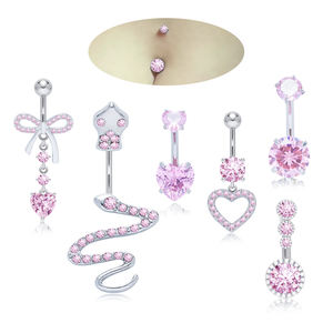 6 Stück Bauchnabelpiercing aus Edelstahl mit 5mm Kugel, Nabelpiercing-Schmuck, hypoallergen, sicher für empfindliche Haut - Product Image 3