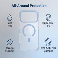 Étui magnétique antichoc 2600GS en TPE, pare-chocs anti-chute de 2,0 mm d'épaisseur, compatible avec la charge sans fil, étui transparent pour iPhone 18 Pro Max