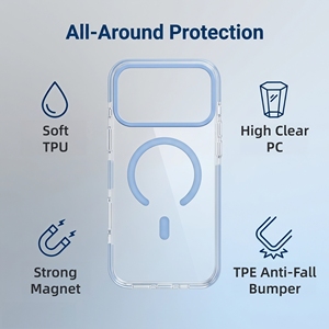 Étui magnétique antichoc 2600GS en TPE, pare-chocs anti-chute de 2,0 mm d'épaisseur, compatible avec la charge sans fil, étui transparent pour iPhone 18 <span class=keywords><strong>Pro</strong></span> Max - Product Image 4
