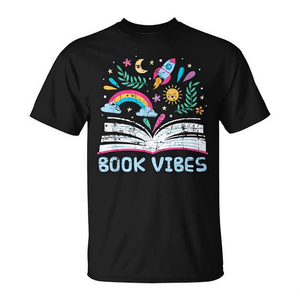Camiseta Book Vibes Bookworm Reading para lectores y amantes de la biblioteca - Product Image 2
