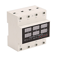 XIONGISOLAR Voltmètre/ampèremètre sur Rail Din triphasé Moniteur Réglable AVR AC Relais Protecteur 3P + N Limite Cuivre AC Système LCD pour PC