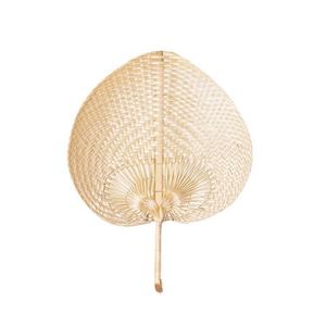 Wholesale Handwoven Vintage Style Palm <b>Leaf</b> Hand Fan for DIY Painting - Product Image 1