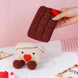 Handmade Crochet Valentine's Day Sweets Plush Toys Customizable Knitted <b>Chocolate</b> & Cake Dolls for Gift Shop Wholesale - Product Image 4