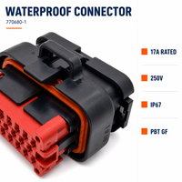 Connecteur étanche automobile Lanshuo 770680-1 fil-circuit 17A 250V IP67 23 voies multi-ports boîtier PBT GF 94V-0 ignifuge