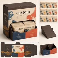 Boîte de présentation de comptoir en carton personnalisée, imprimée en couleur, pour 12 sachets de café filtre, rechargeable, emballage de vente au détail