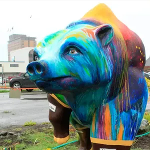 Park dekoration benutzer definierte Glasfaser statue handgemachte realistische lebensgroße Glasfaser bären statue