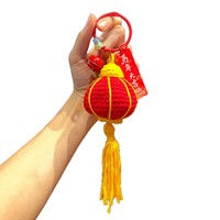 Pendentif porte-clés lanterne rouge en laine créative, ornement du Nouvel An 'Succès une fois' et décoration suspendue pour l'Année du Cheval, petit cadeau