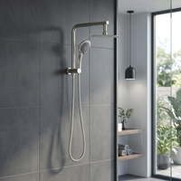WELS-ensemble de robinets de douche de salle de bains, kit complet de douche de pluie rond chromé