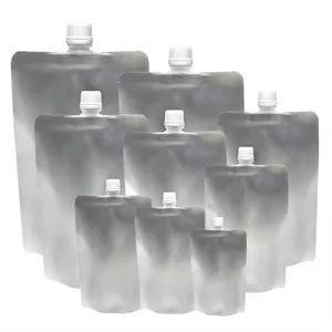 50-250ML alüminyum folyo Stand Up sıvı torbası soslu içecek sıkmak küçük su içecek emzik kese sıvı ambalaj poşetleri