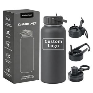 Bouteille d'eau isotherme en acier inoxydable de 32 oz, personnalisée avec votre marque, sans BPA, pour garder les boissons chaudes ou froides en voyage - Product Image 3