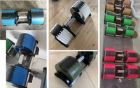 Haltères réglables en fonte UMET avec poignée antidérapante, enquêtes de 4,5 lb, jusqu'à 70 lb, équipement de fitness durable et portable de type éponge