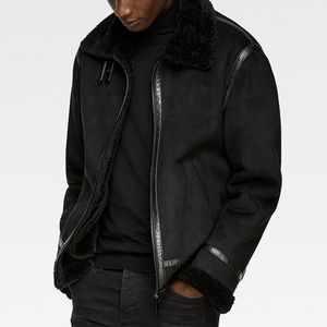 Custom Berber Fleece Lining Soft Shell Sherpa <strong>Suede</strong> <strong>Jacket</strong> for <strong>Men</strong> - Product Image 5
