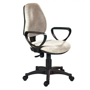 Ergonomik tasarım eğim mekanizması rahat kumaş döşemeli döner döner beyaz ofis koltuğu