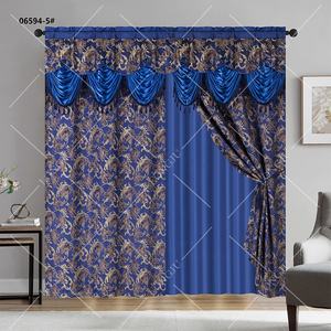 Venta al por mayor asequible estilo americano Floral Jacquard <span class=keywords><strong>Cortinas</strong></span> Blackout <span class=keywords><strong>Cortinas</strong></span> para sala de estar Rod Pocket <span class=keywords><strong>Cortinas</strong></span> con cenefas - Product Image 3