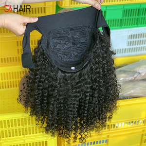 GS-Peluca de cabello humano rizado virgen para mujeres negras, diadema de encaje, regalo gratis para pelucas, precio al por mayor de fábrica - Product Image 2