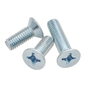 Tornillos de Cabeza Plana Avellanada Phillips DIN 965, Acero al Carbono Galvanizado con Zinc Azul Blanco, Acabado Liso - Product Image 3