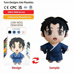 Fabricant de jouets en peluche personnalisés, faible MOQ, loup à gilet rayé de dessin animé, poupée en peluche personnalisée de personnages d'anime, jouet en peluche avec <span class=keywords><strong>logo</strong></span> personnalisé - Product Image 6