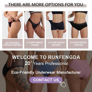 Mutandine Boxer da <span class=keywords><strong>Donna</strong></span> in Cotone Traspirante con Tasca Nascosta per Assorbenti, Personalizzabili OEM, per Uso Mestruale - Product Image 6