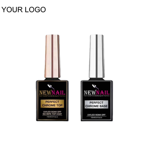 Nail Art Private Label 15ml Base de cromo Gel Polish Perfect Mirror Metallic Nail Effect No Wipe Gel Top Coat - Product Image 1
