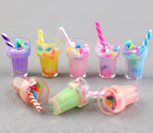 Miniatures de thé au lait pour maison de poupée, figurines de fées mignonnes, bouteilles de boisson, artisanat en résine pour accessoires de porte-clés DIY - Product Image 6