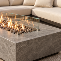 Ensemble de canapés modulaires d'extérieur en alliage d'aluminium, luxueux et minimaliste, imperméable, avec table foyer
