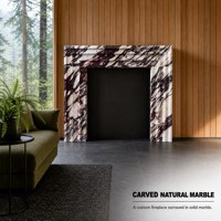 Encadrement et manteau de cheminée en marbre naturel sur mesure, moderne, autoportant, en pierre, pour salon, entrée, villa, décoration intérieure de luxe