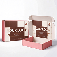 Boîte carrée personnalisable en carton ondulé pour la Saint-Valentin, pour en-cas, noix, bonbons, chocolat, avec finition brillante ou mate, laminée, magnétique