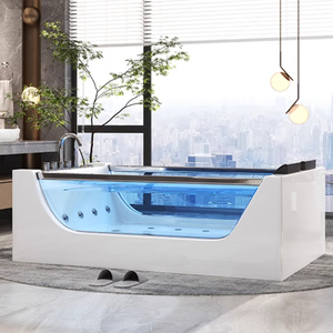 Bain à remous de luxe moderne pour 2 personnes, bain à remous intérieur, spa pour couple, <span class=keywords><strong>baignoire</strong></span> à remous double en acrylique avec massage - Product Image 1