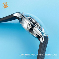 Fabricants de montres mécaniques OEM ODM personnalisées avec votre propre logo de marque, montre Wandering Hour, verre saphir bleu en dôme